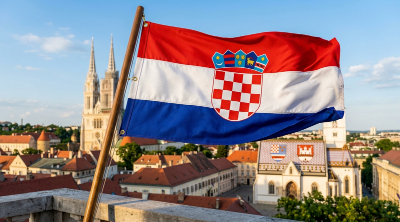 hrvatska zastava,zagreb,croatia